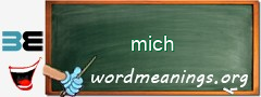 WordMeaning blackboard for mich